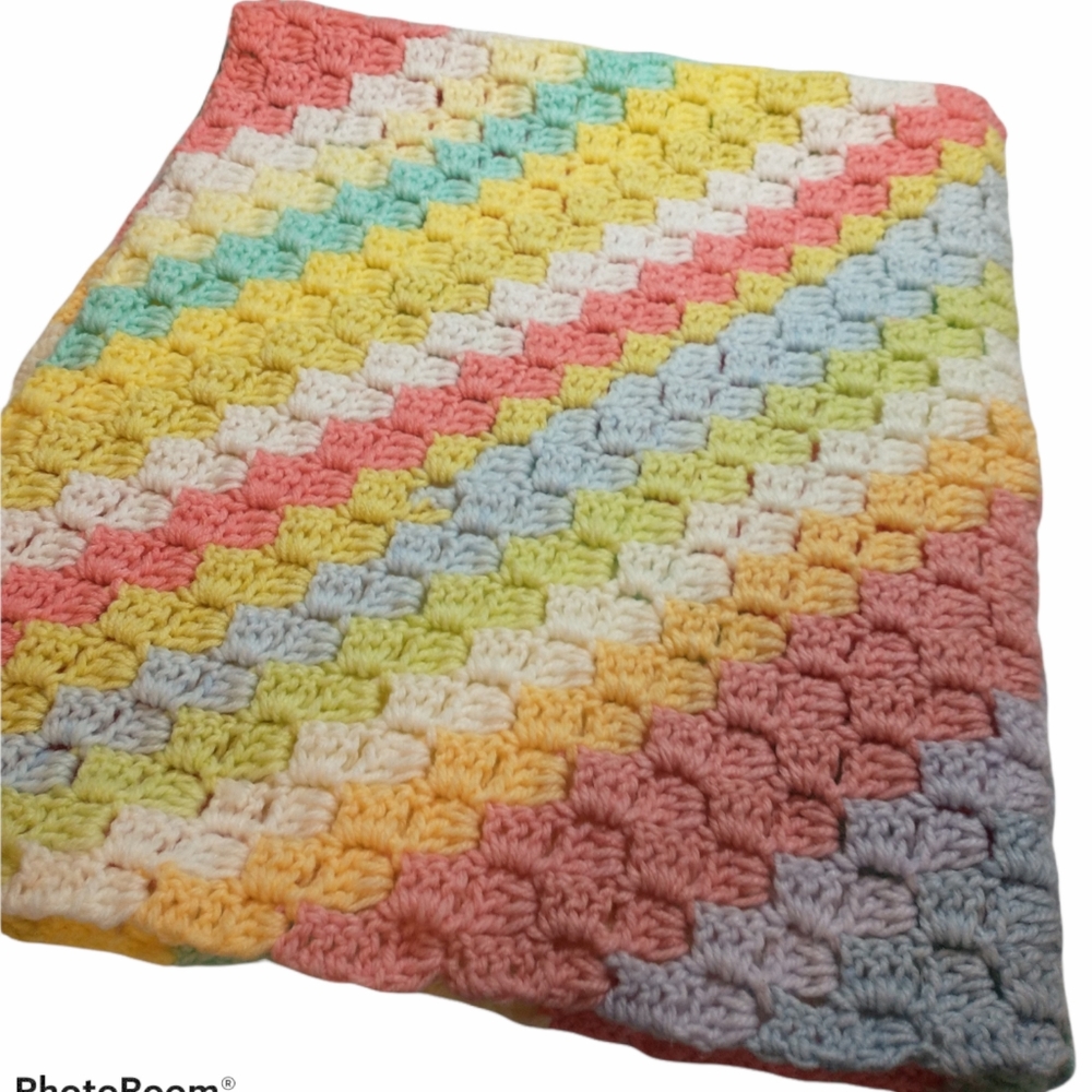 Crochet C2C Multicolor Blanket Soft